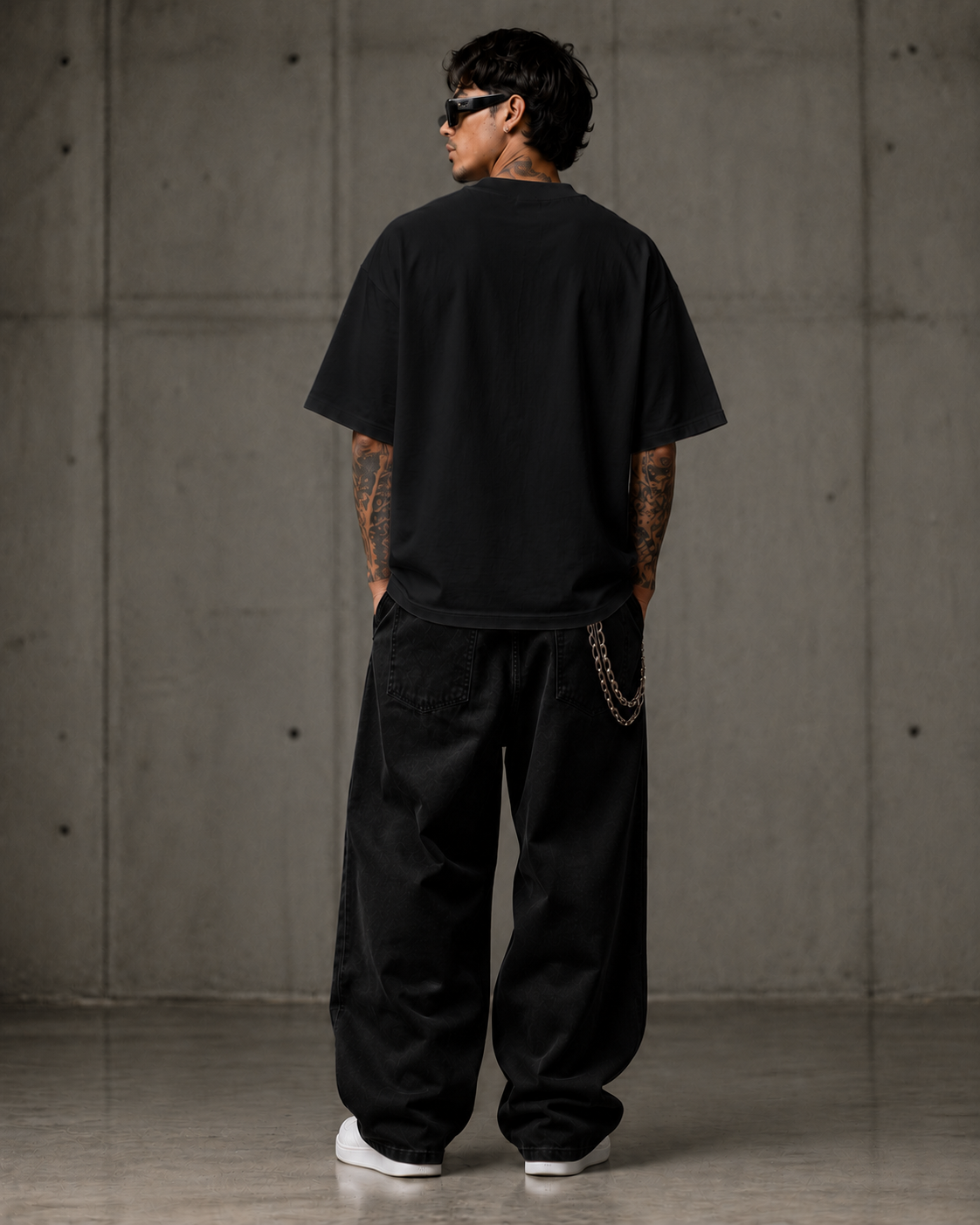 AXIS "NOTHING" Oversized Boxy Tee black