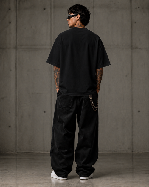 AXIS "NOTHING" Oversized Boxy Tee black