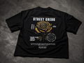 YELLOW ROSE // Oversized Black Tee