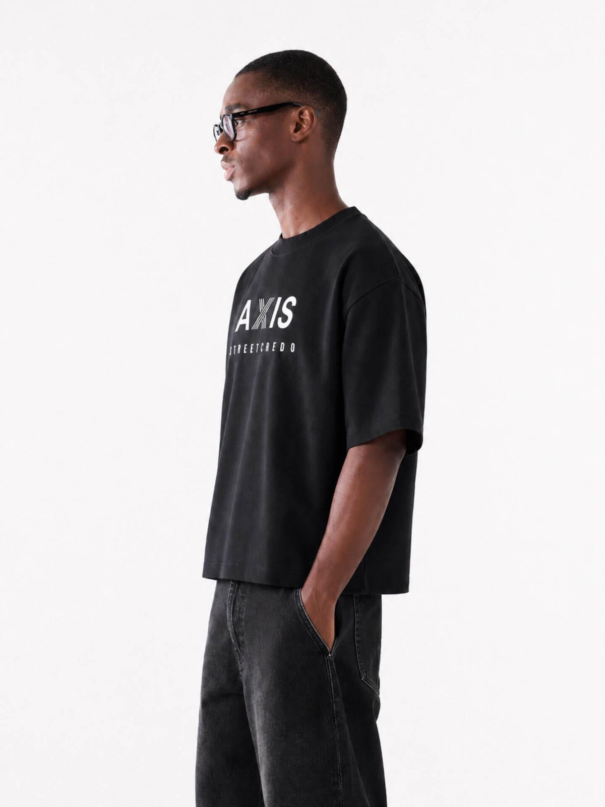 Oversized Washed Black Vintage Rose Graphic Tee