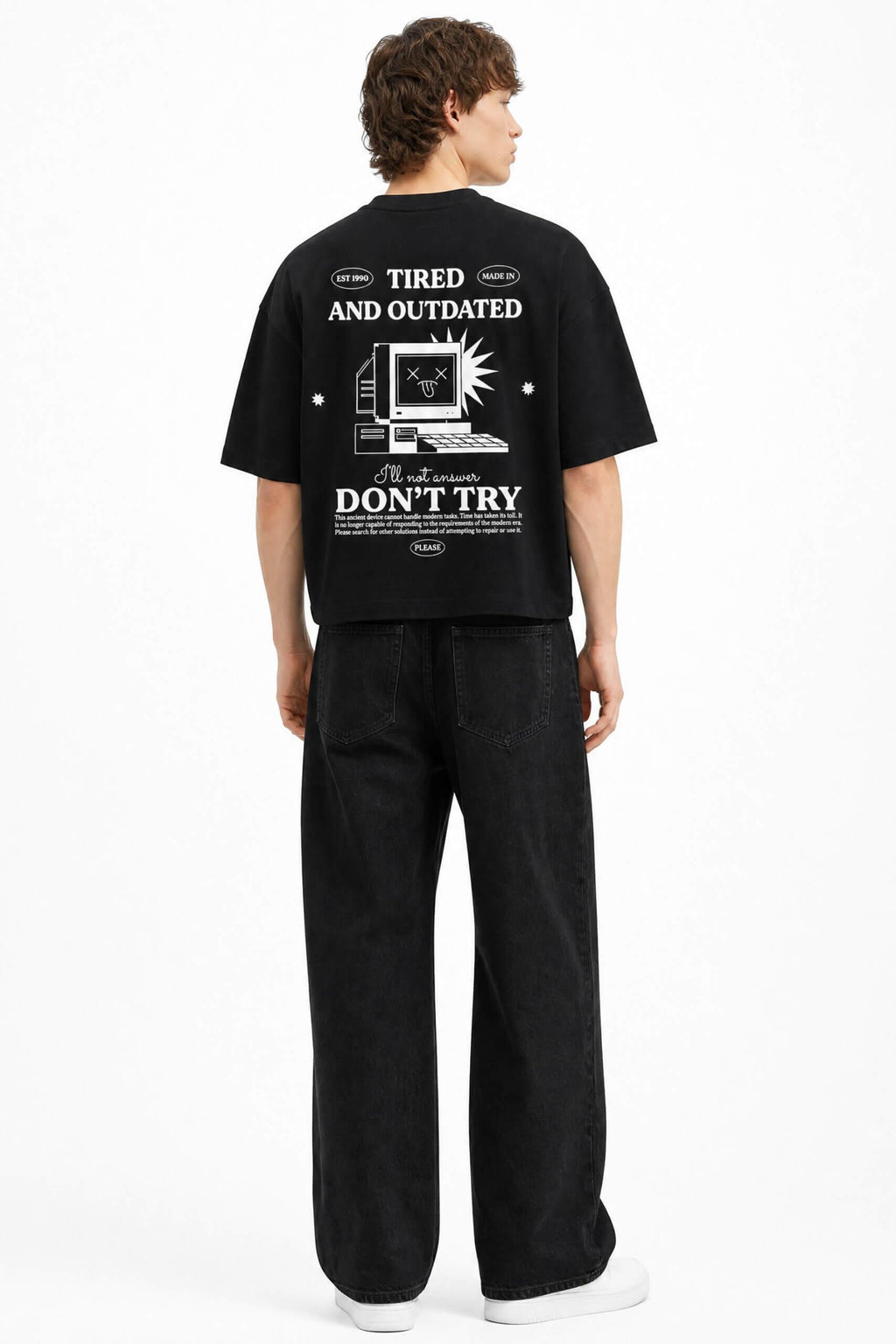 Oversized Heavyweight Streetwear T-Shirt – Cyberpunk Graphic