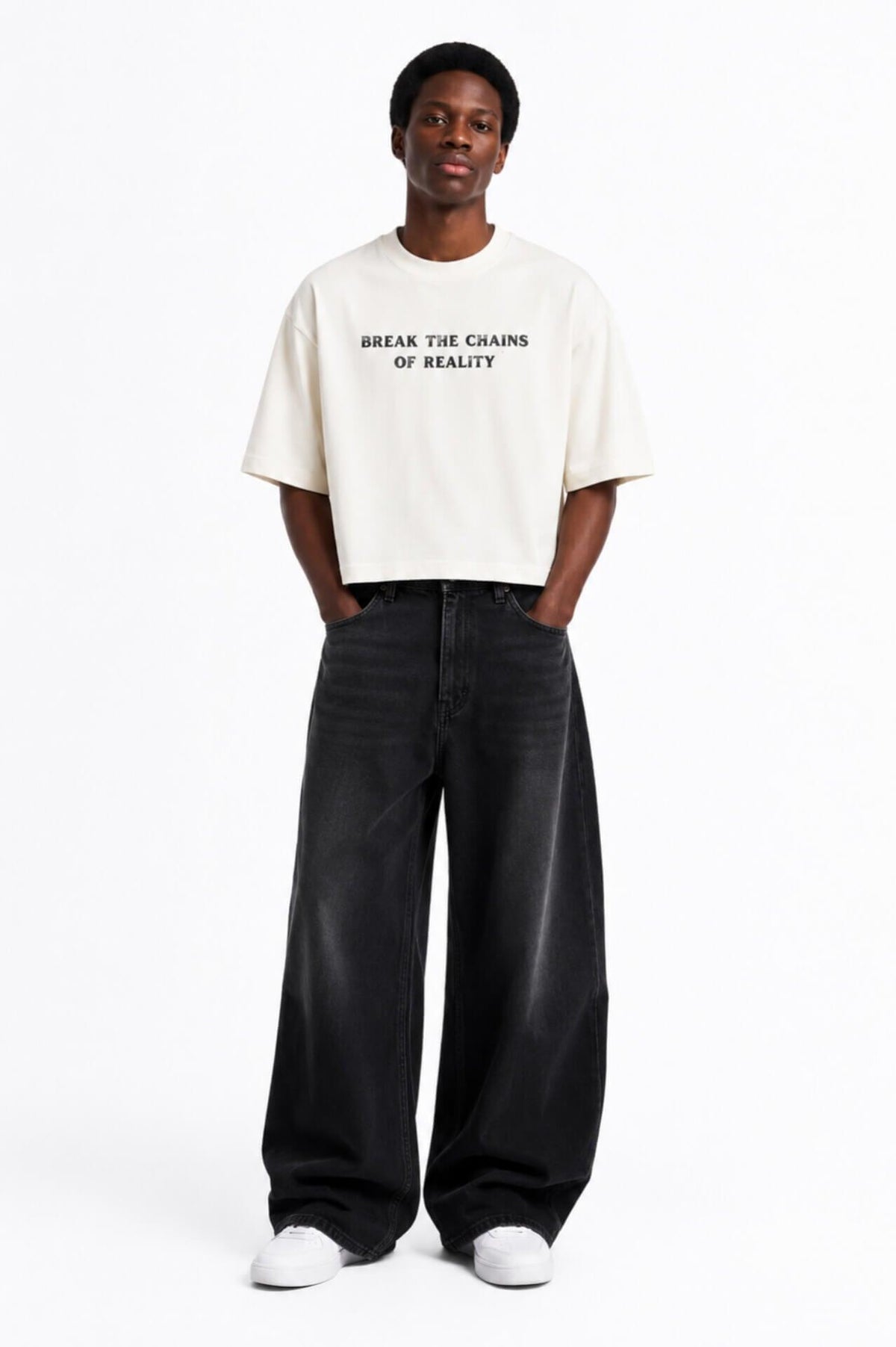 Oversized Heavyweight Streetwear Tee With Gothic Graphic