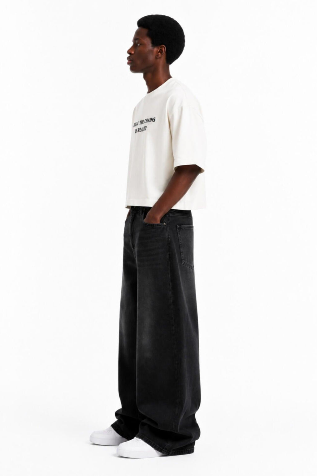 Oversized Heavyweight Streetwear Tee With Gothic Graphic
