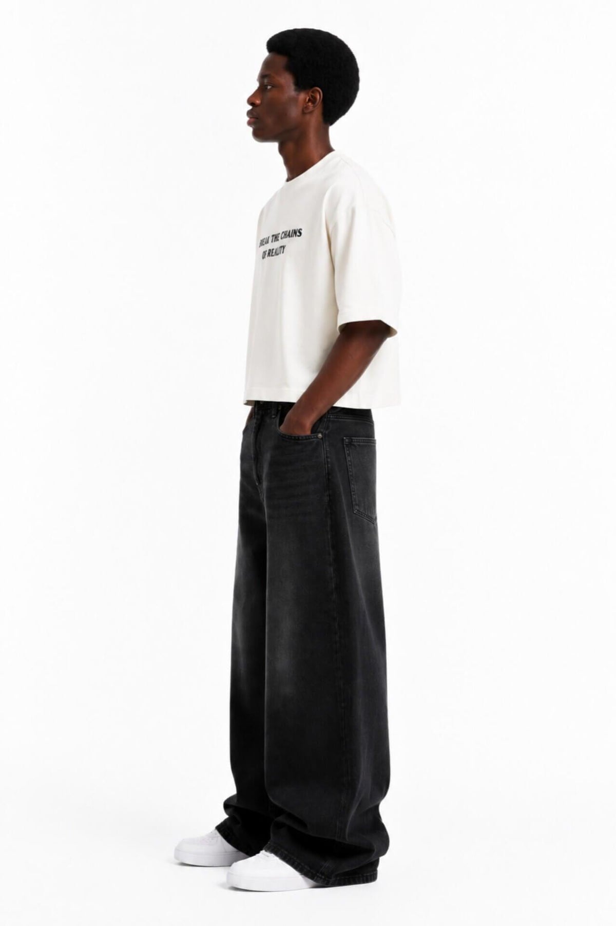 Oversized Heavyweight Streetwear Tee With Gothic Graphic