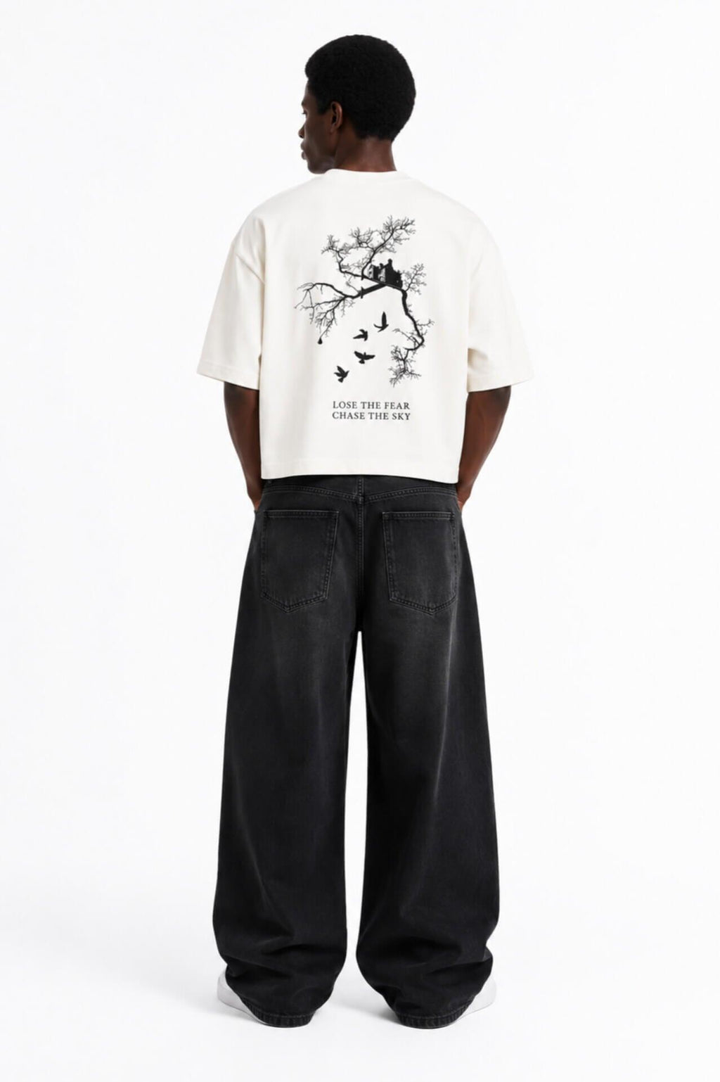 Oversized Heavyweight Streetwear Tee With Gothic Graphic