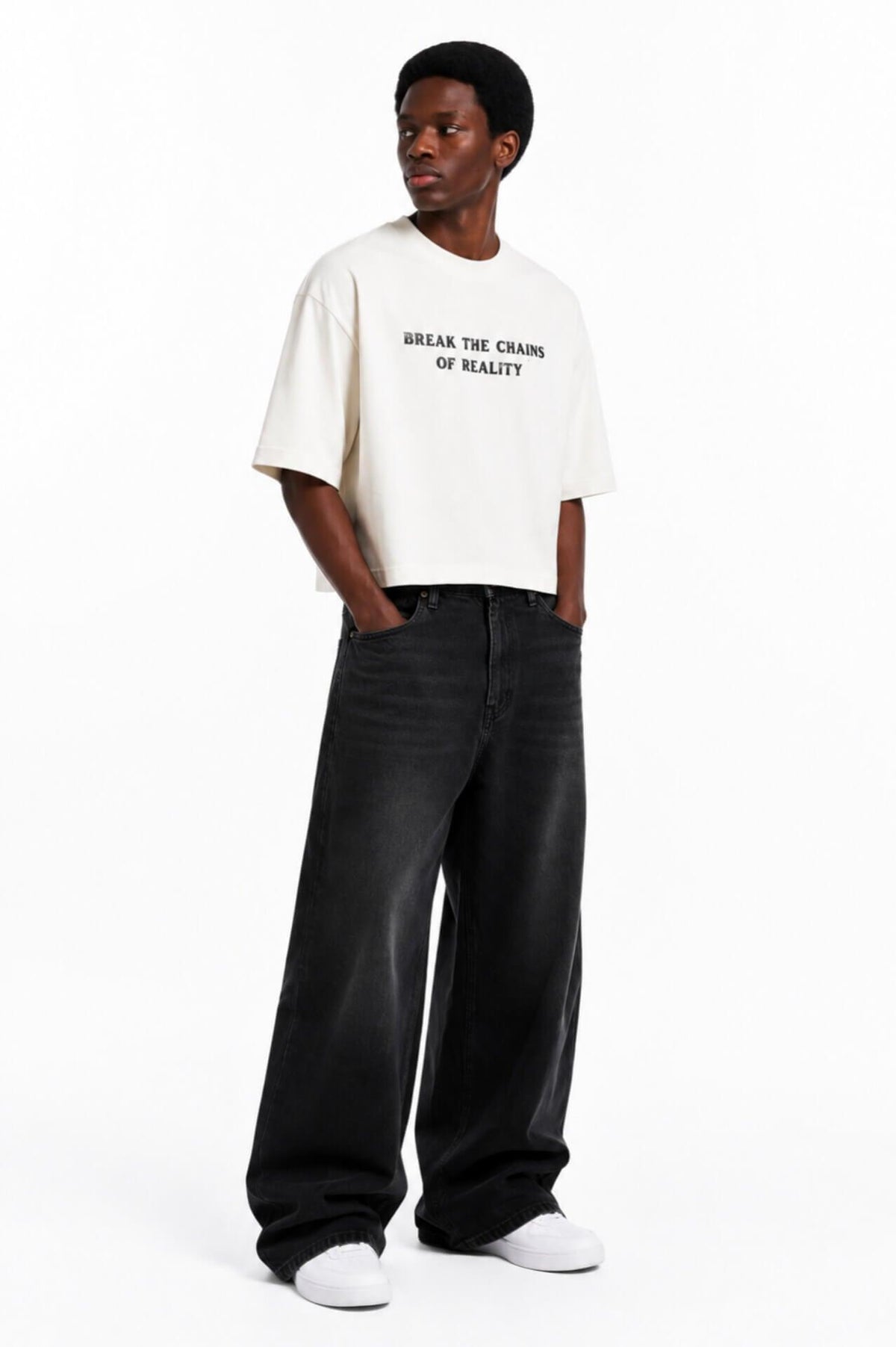 Oversized Heavyweight Streetwear Tee With Gothic Graphic