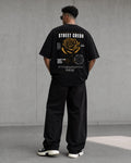 YELLOW ROSE // Oversized Black Tee