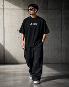 YELLOW ROSE // Oversized Black Tee