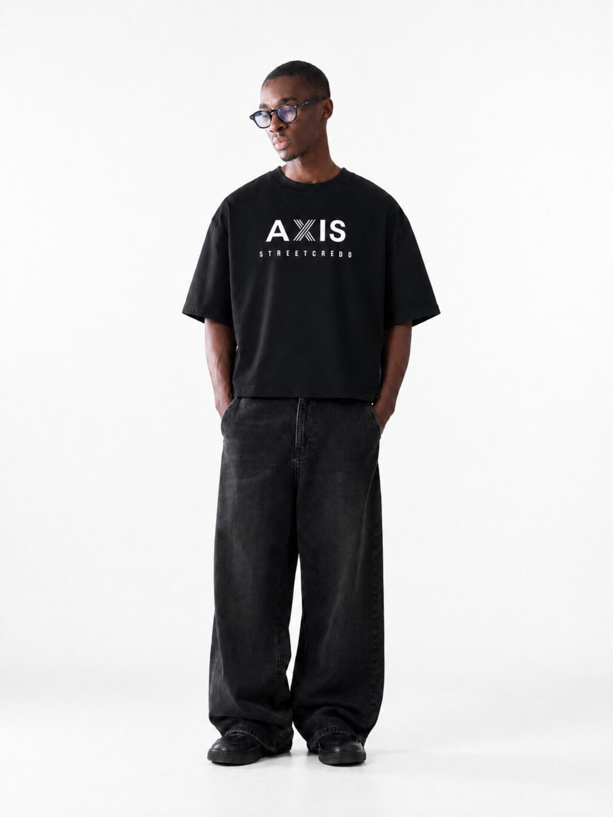 Oversized Washed Black Vintage Rose Graphic Tee