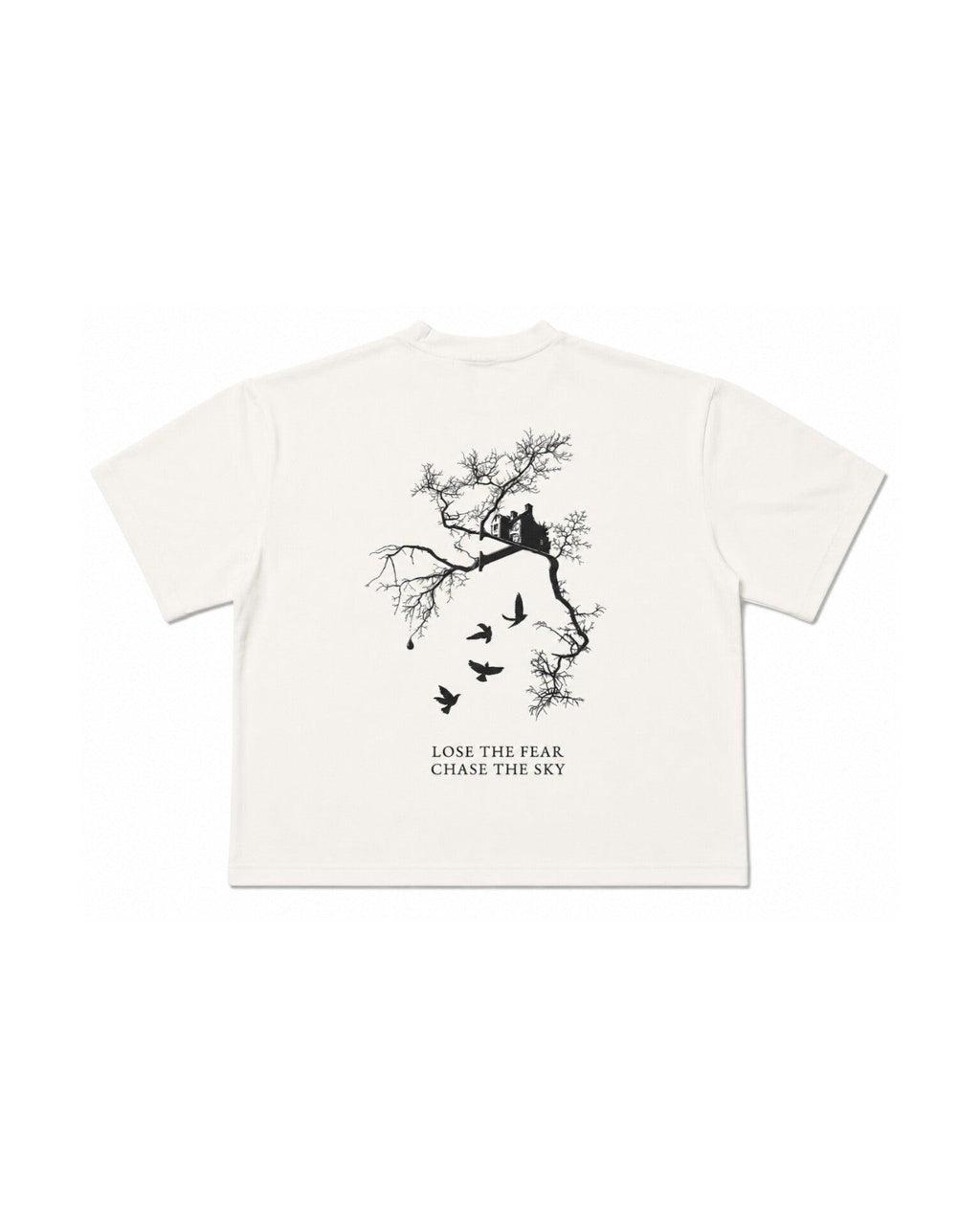 Oversized Heavyweight Streetwear Tee With Gothic Graphic