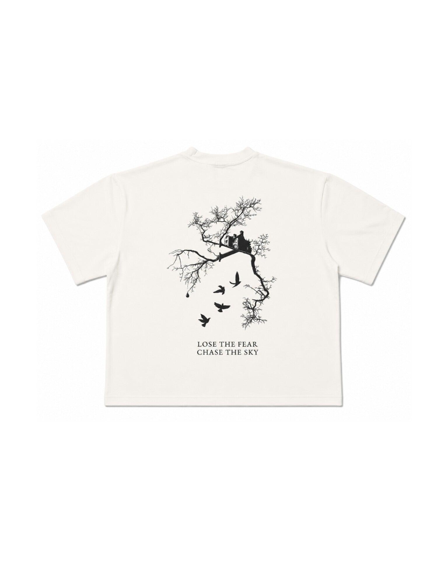 Oversized Heavyweight Streetwear Tee With Gothic Graphic