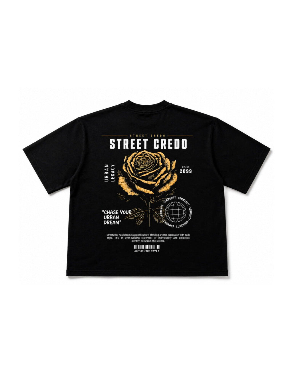 Oversized Washed Black Vintage Rose Graphic Tee